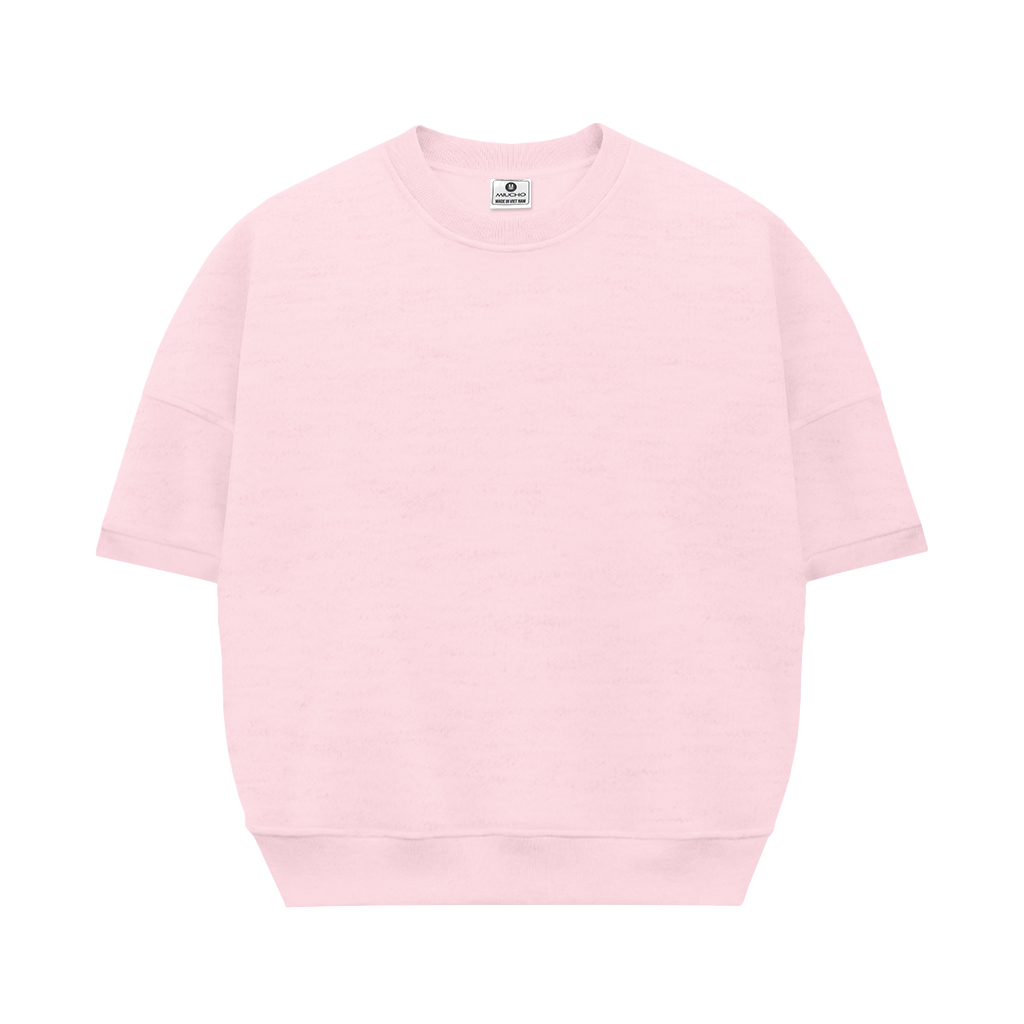 Áo sweater trơn tay ngắn form boxy ST00051 Miucho cổ tròn vải nỉ 2 da_thumbnail_14