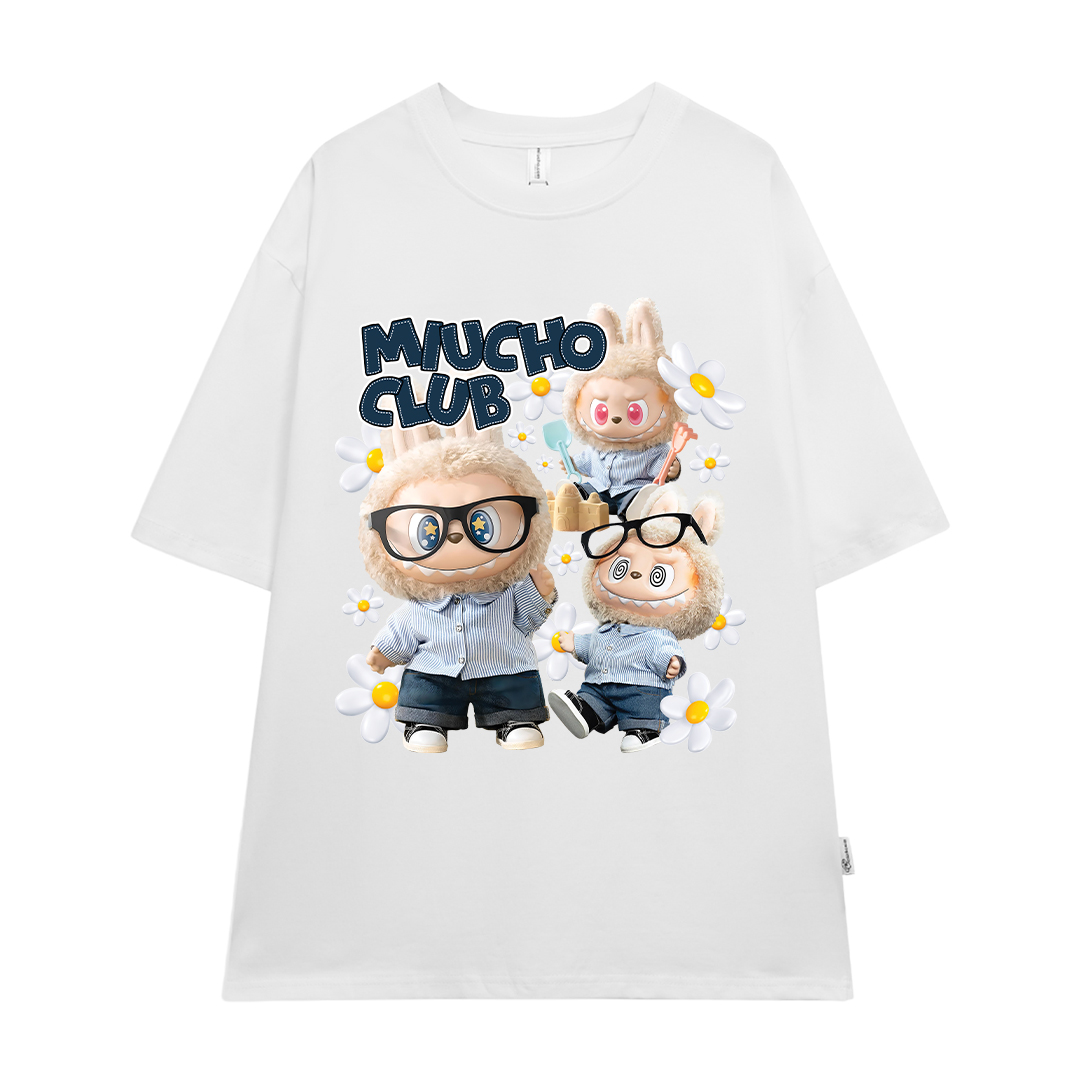 Áo phông labubu form rộng unisex ATD1447 Miucho vải cotton cổ tròn in mix_thumbnail_14