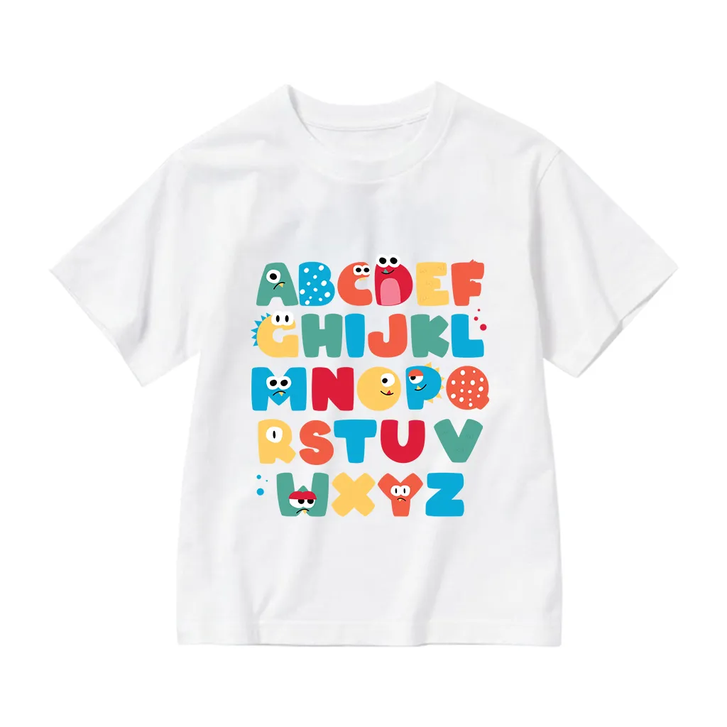Áo thun cho bé Bảng chữ cái Kado vải cotton thoáng mát mềm mại tay ngắn cổ tròn in artwork 2928_thumbnail_0
