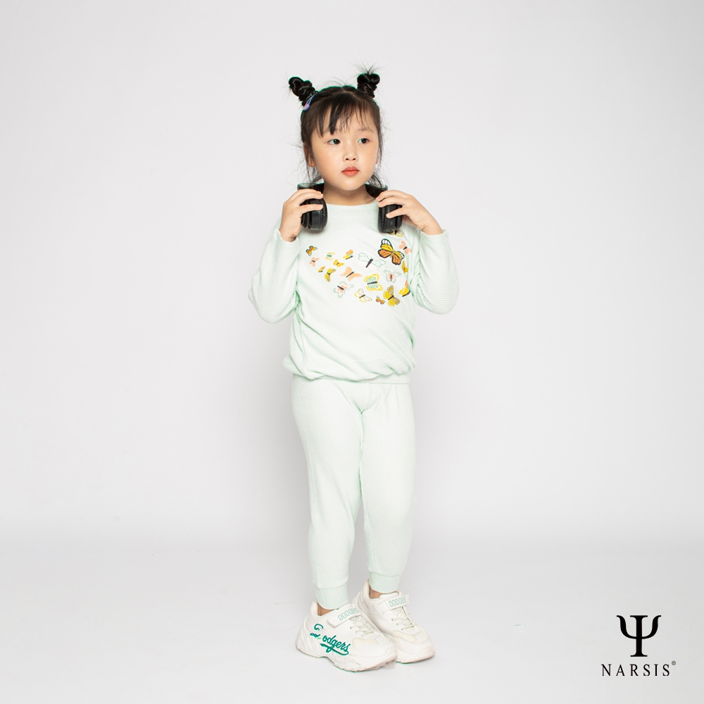 BỘ THU ĐÔNG BÉ GÁI NARSIS DÀI TAY PHỐI MÀU CỰC ĐẸP CHẤT COTTON LEN ẤM ÁP KM2032 NARSIS VẢI LEN CO..._thumbnail_1