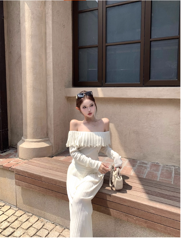 Áo Len Trễ Vai Thanh Lịch – Set Dài Nữ Tính_thumbnail_2