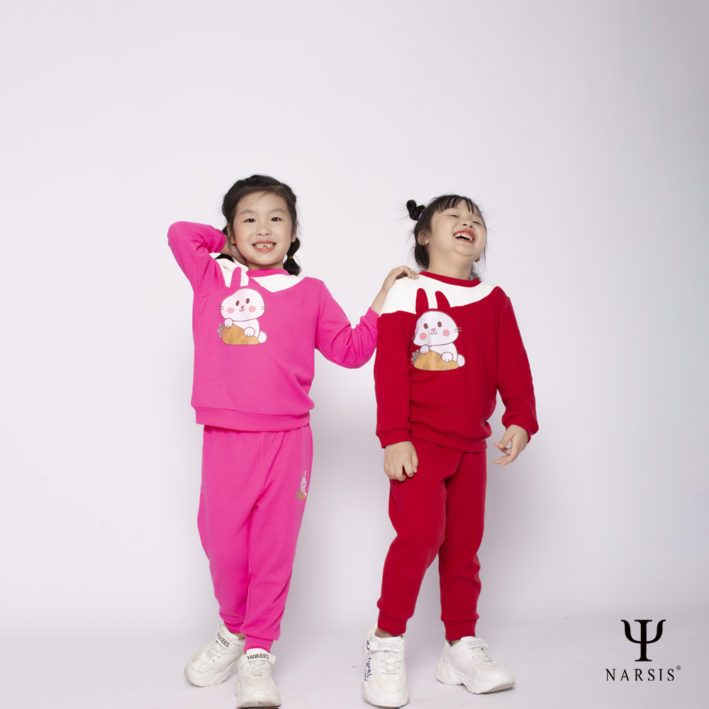 ĐỒ BỘ QUẦN ÁO THU ĐÔNG DÀI TAY CHO BÉ GÁI NARSIS CHẤT LIỆU COTTONN HOA TIẾT HÌNH CON THỎ DỄ THƯƠN..._thumbnail_3