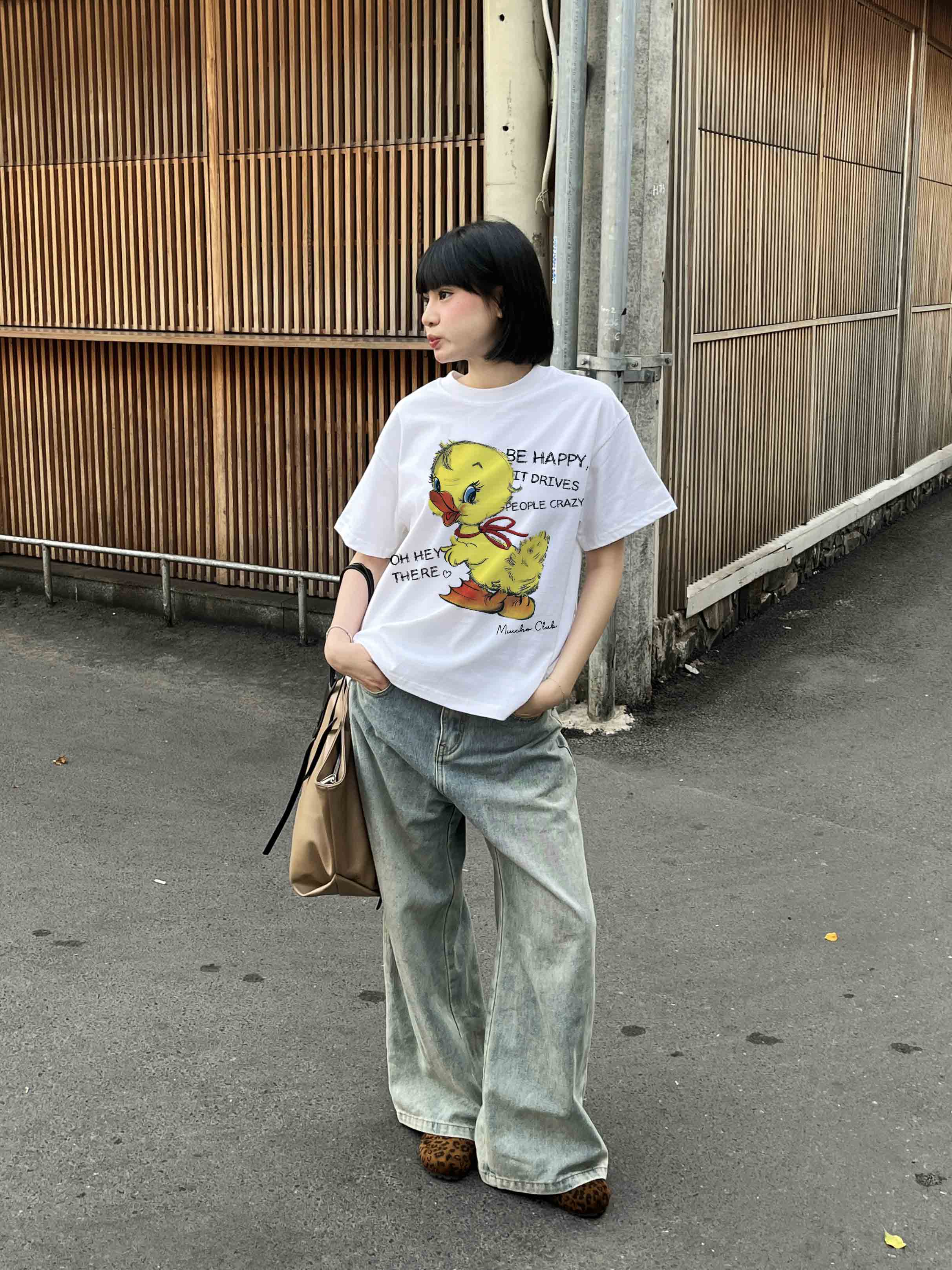 Áo thun boxy vịt con dễ thương 2109 Miucho vải cổ tròn vải cotton 2c 250gsm dày dặn in mix_thumbnail_6