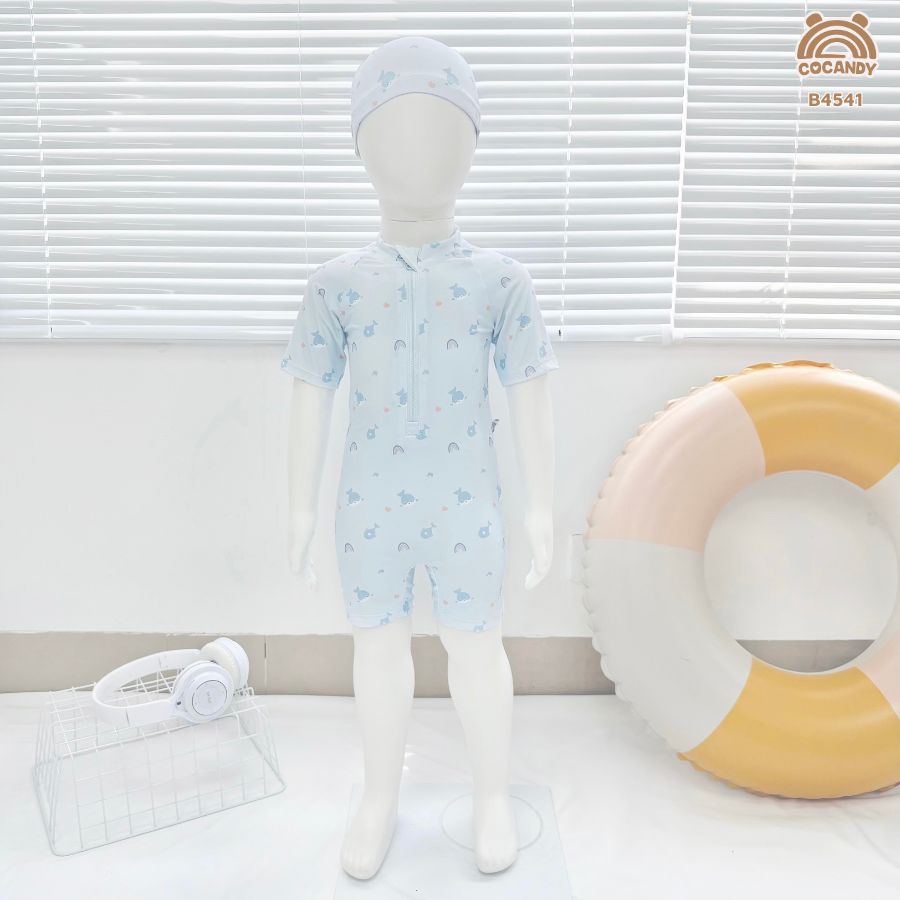 Bộ bơi cộc XANH suit họa tiết cá heo_thumbnail_0