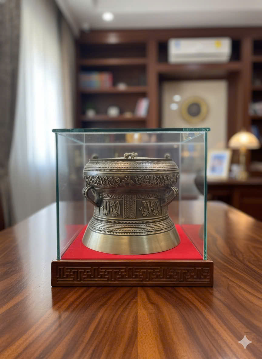 Quả trống đồng đông sơn giả cổ đường kính 25cm 