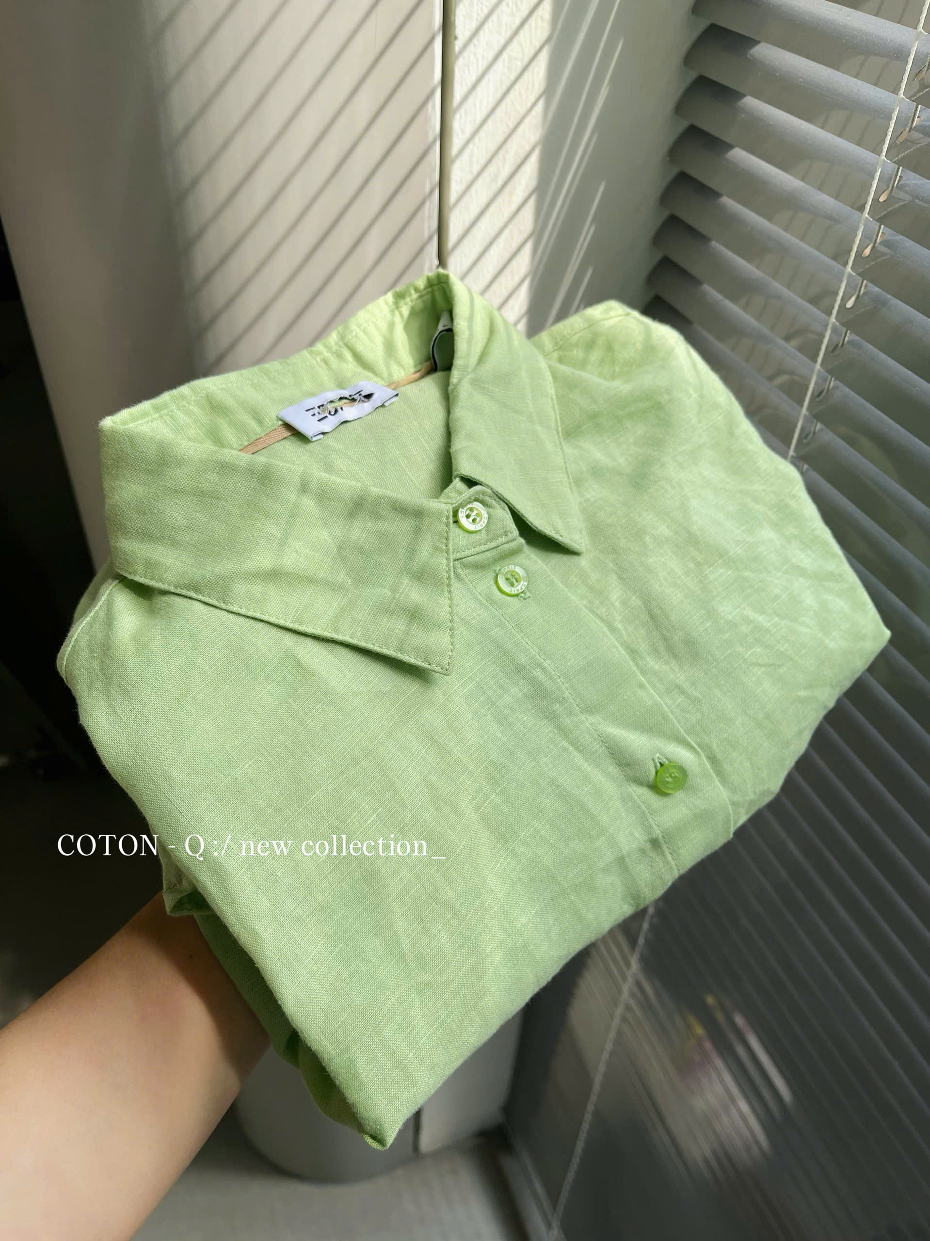 HA920 - Áo somi tay dài trộn form ( HỒNG )