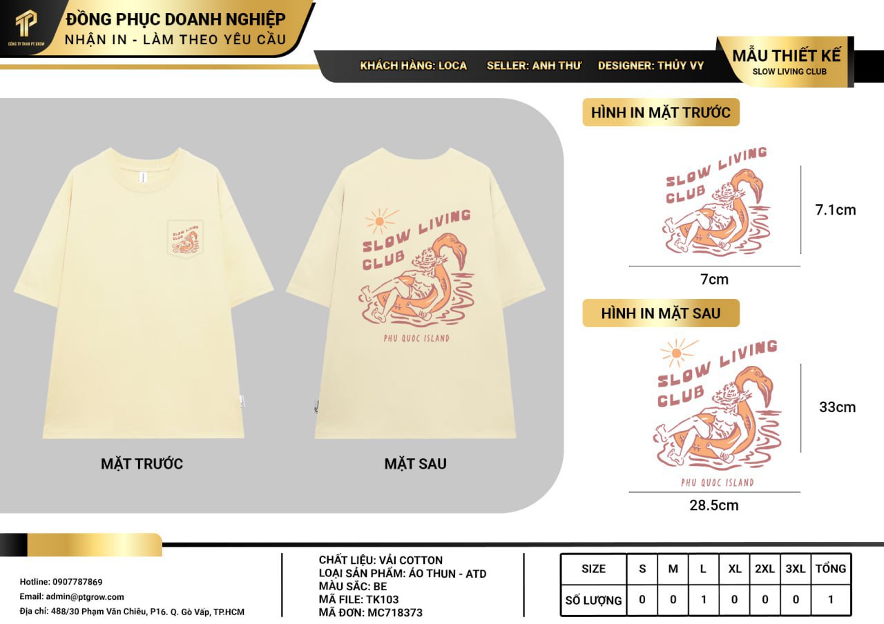 Áo thun thiết kế như yêu cầu TK103