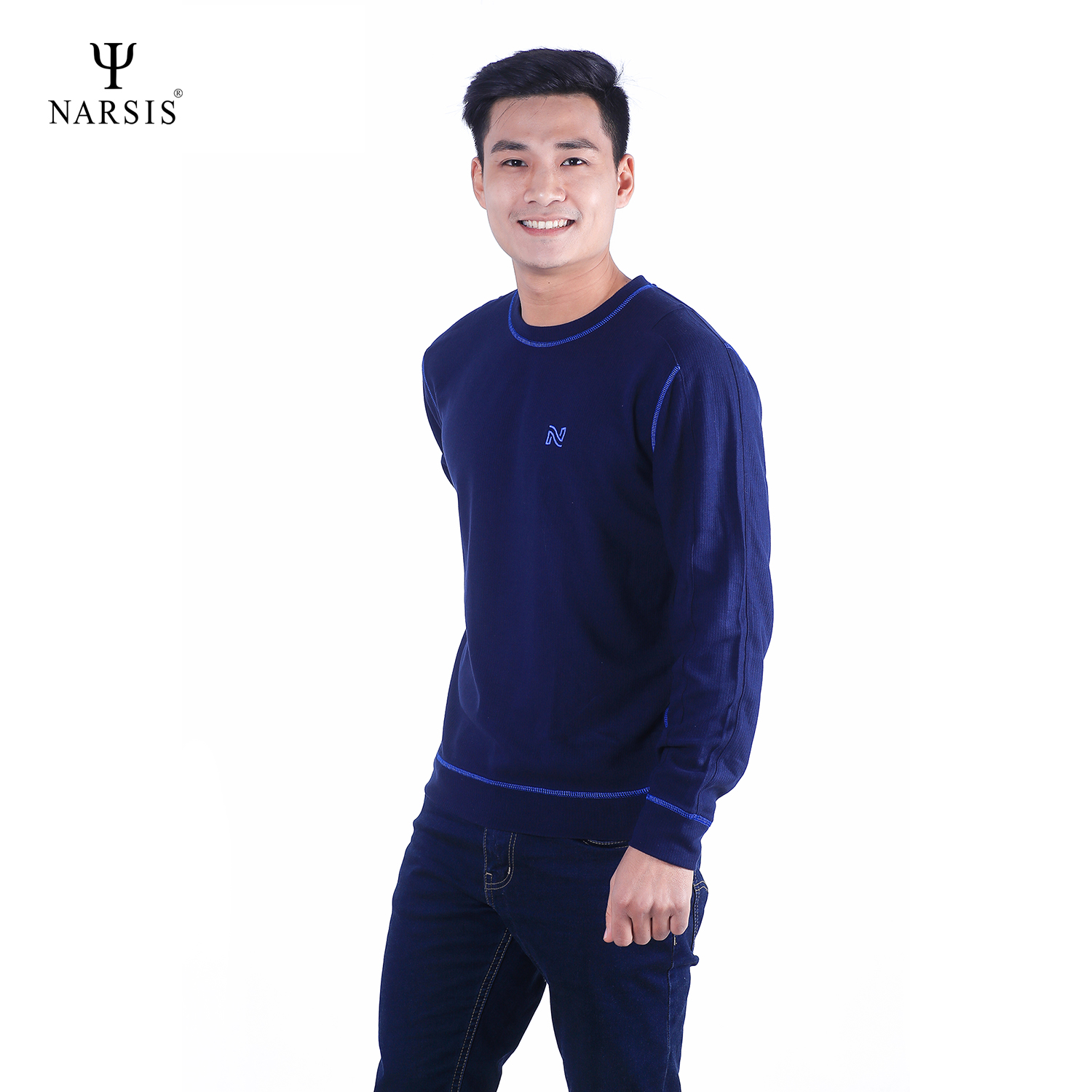 ÁO NAM THU ĐÔNG D7081 NARSIS VẢI LEN COTTON ẤM ÁP, THOÁNG MÁT, GIỮ ẤM TỐT, MỀM MẠI