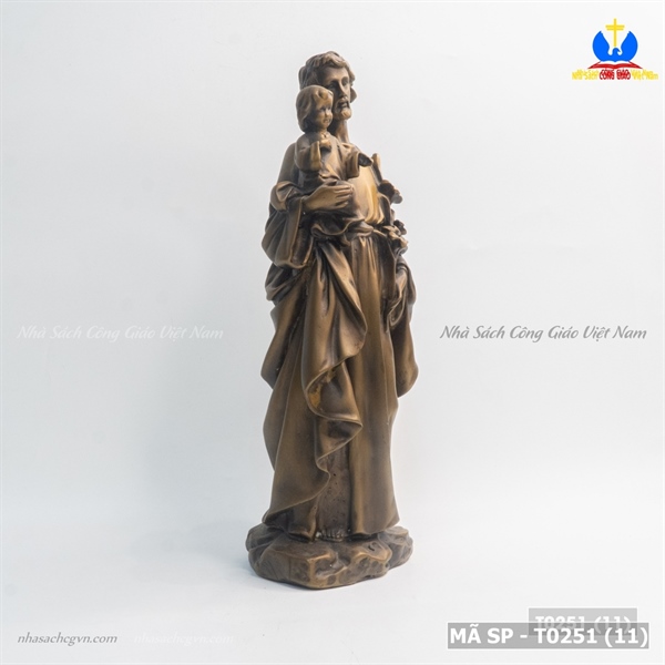 Tượng đồng Thánh Giuse bế chúa 29cm ✔_thumbnail_1