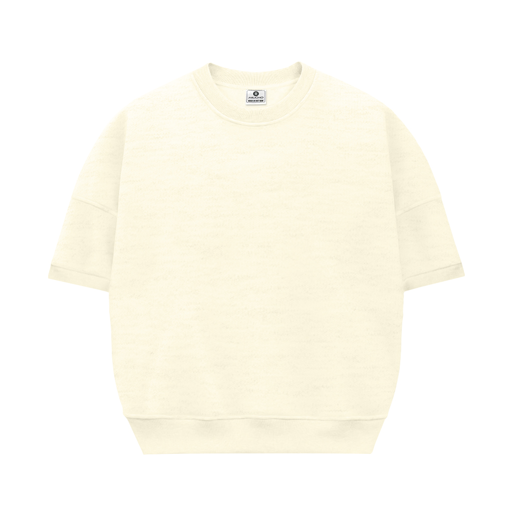 Áo sweater trơn tay ngắn form boxy ST00051 Miucho cổ tròn vải nỉ 2 da_thumbnail_10