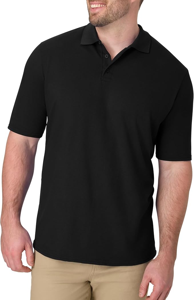 Men’s Active Polo Shirt – Comfortable Midweight Short Sleeve Tee