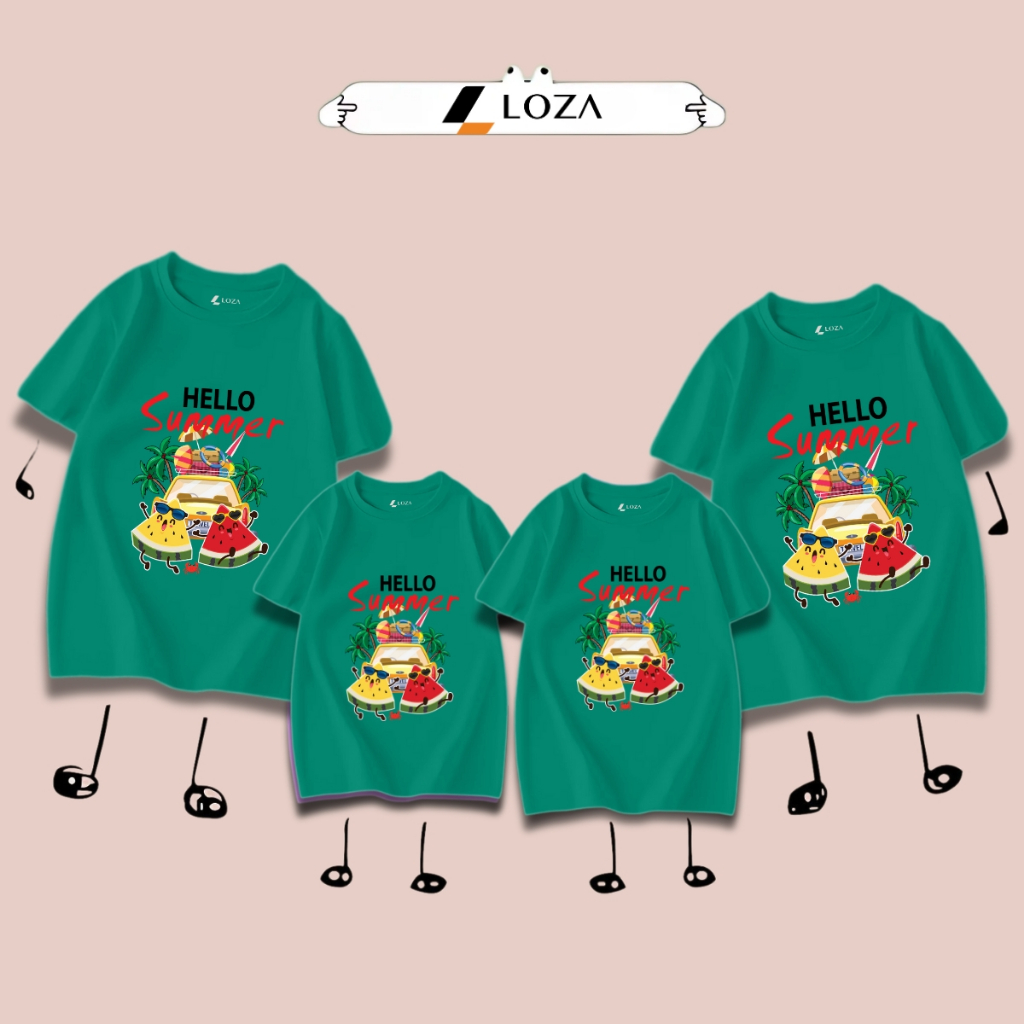 [Form rộng] Áo phông gia đình in hình 'Hello Summer' - LOZA GĐ3145_thumbnail_1