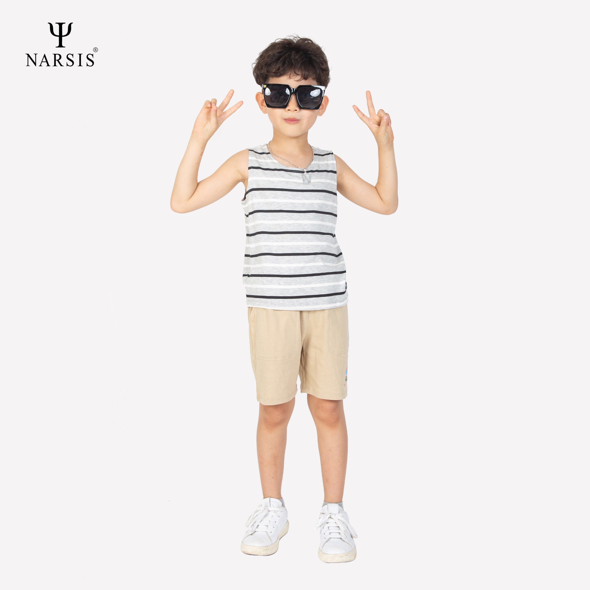 ÁO HÈ BÉ TRAI KD0008 NARSIS CHẤT LIỆU THOÁNG MÁT, DỄ CHỊU, THOẢI MÁI CẢ NGÀY, DỄ VẬN ĐỘNG_thumbnail_3