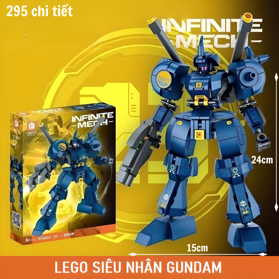 LEGO Mô hình lắp ghép 𝐒𝐢𝐞̂𝐮 𝐍𝐡𝐚̂𝐧 GUNDAM 300 chi tiết_thumbnail_2