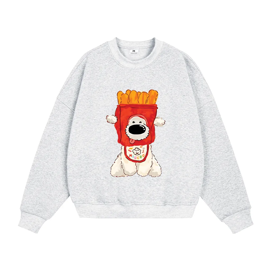 Áo Sweater boxy Miucho nỉ 2 da thoáng mát dày dặn cổ tròn đủ size hình cún in mix 2793_thumbnail_0