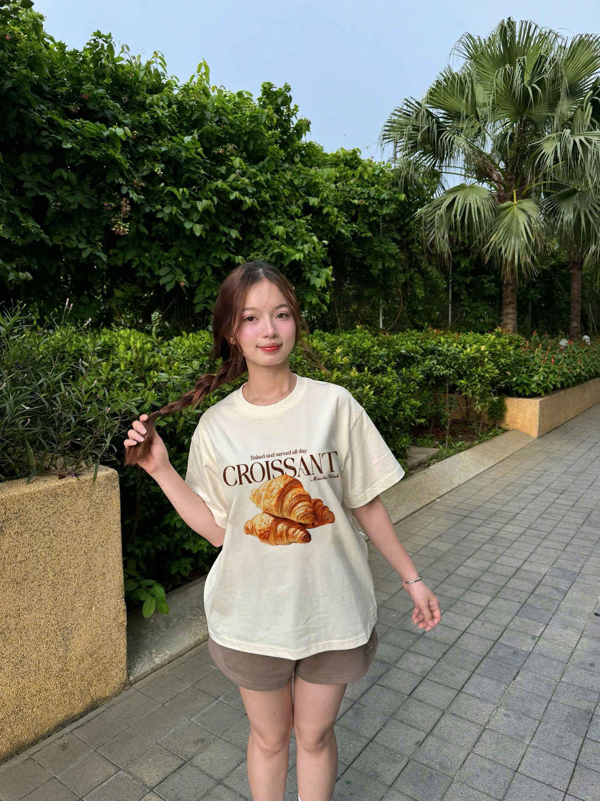 Áo thun boxy phong cách Hàn Quốc AXD2443 Miucho tay ngắn cổ tròn chất cotton co giãn dày dặn thoáng mát_thumbnail_2
