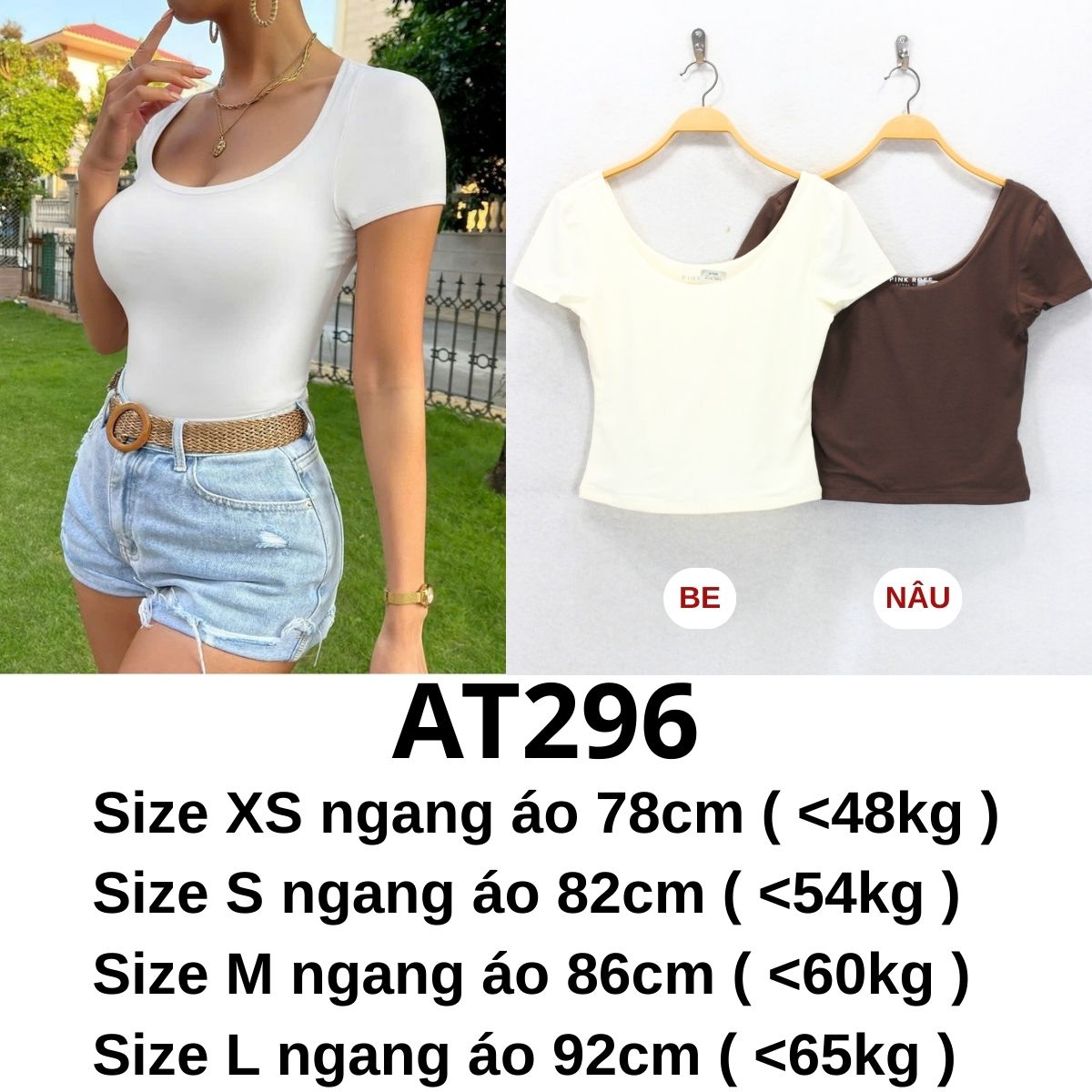 AT296- Áo thun crop