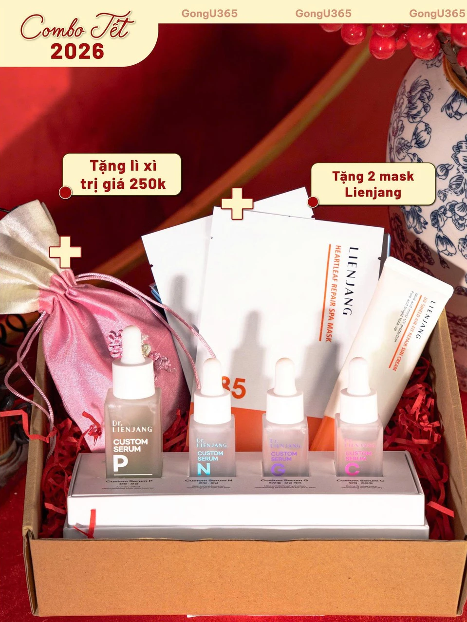 [DEAL TẾT] Combo Lienjang Daily Care – Bộ 4 Custom Serum Dr.Lienjang + Kem Chống Nắng Lienjang
