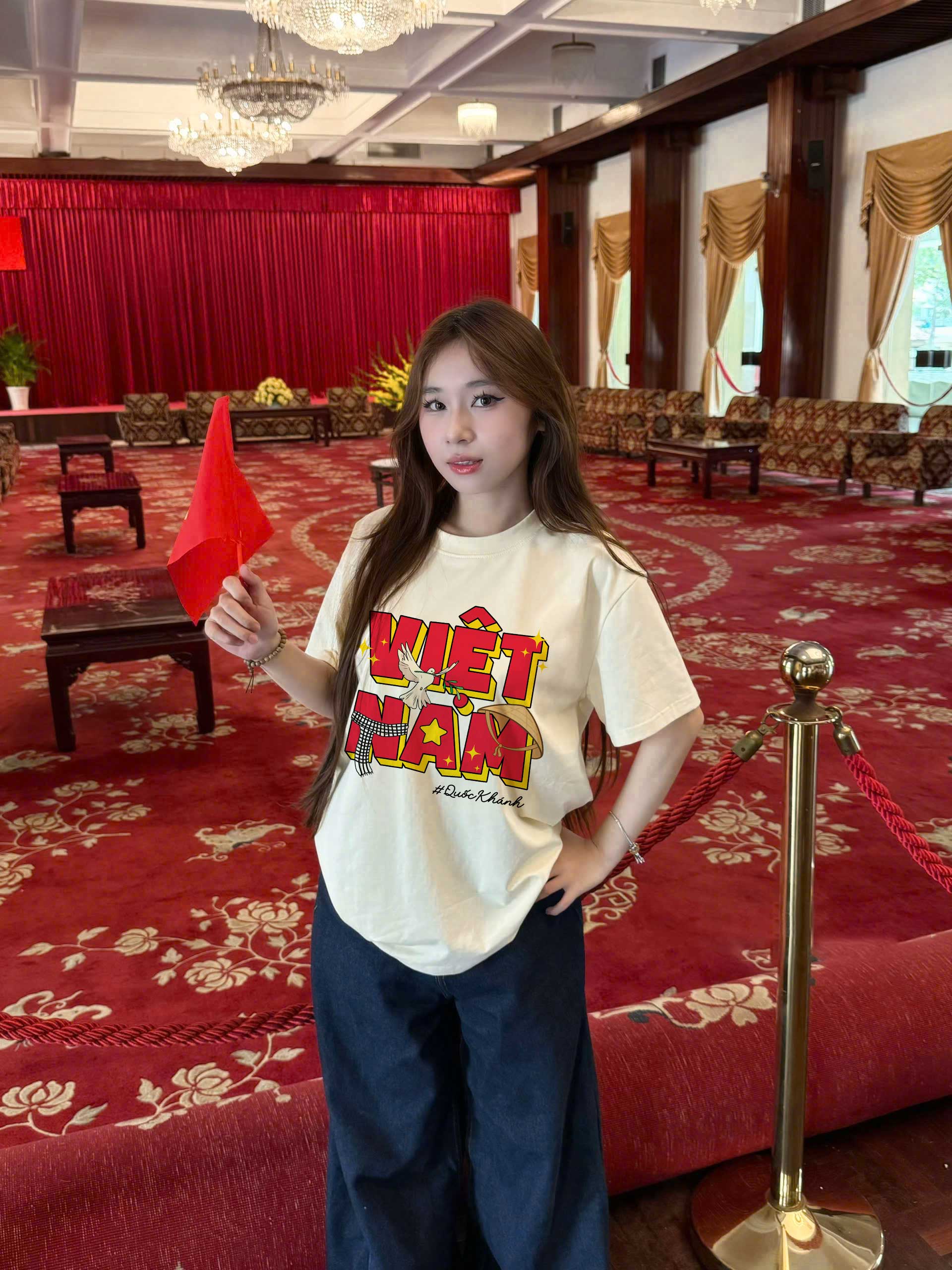 Áo thun Việt Nam nón lá ATD2471 Miucho vải cotton thoáng mát tay ngắn cổ tròn form oversize_thumbnail_5