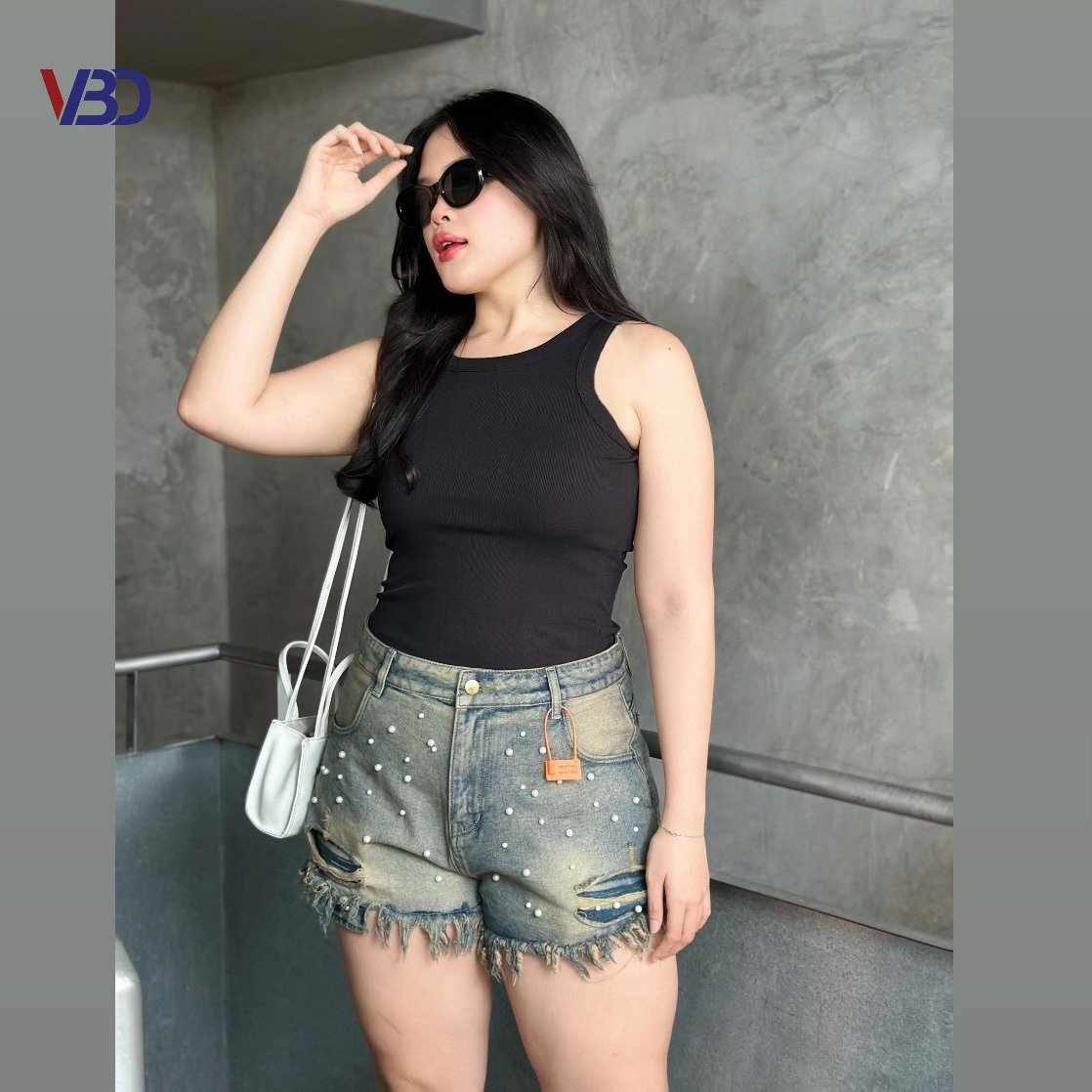Quần short jean túi lòi đính ngọc bigsize QSJ10020 dành cho nàng béo mập từ 55-90kg_thumbnail_9