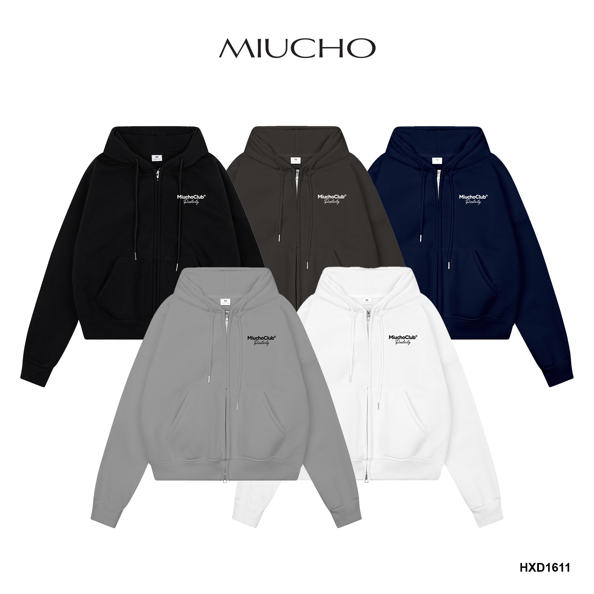 Áo hoodie zip nam localbrand form boxy HXD1611 Miucho Club vải nỉ bông dày dặn in basic_thumbnail_1