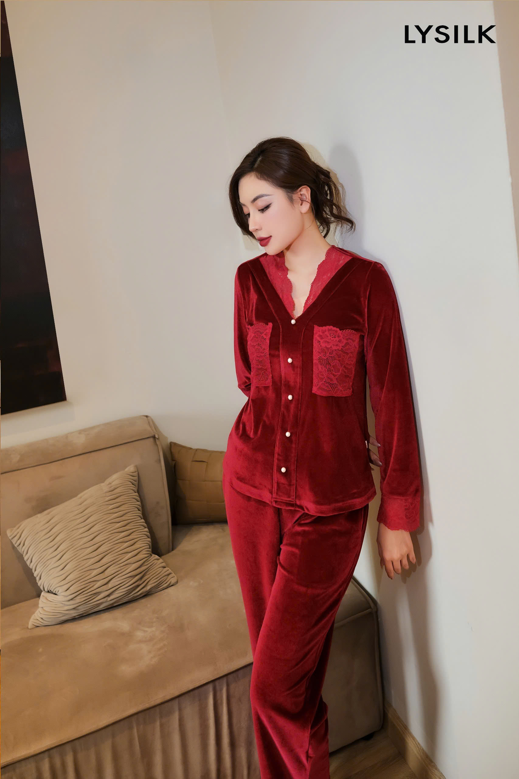 Bộ nhung áo dài, quần dài BN448_thumbnail_9