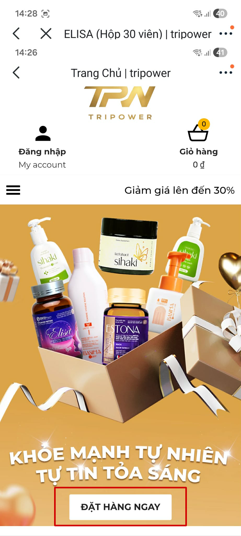 Chọn đặt hàng ngay