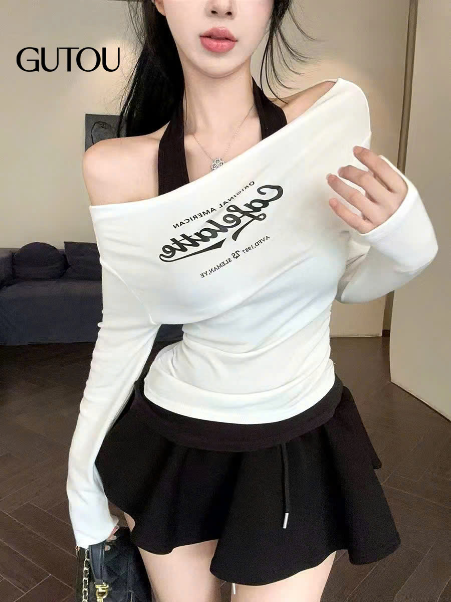 [ GUTOU ] Áo Trễ Vai Tay Dài Cafelatte_thumbnail_4