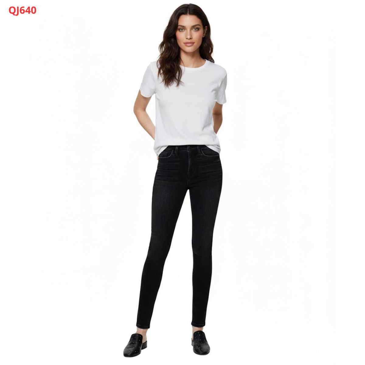 QJ640 Quần jeans ôm - đen_thumbnail_10