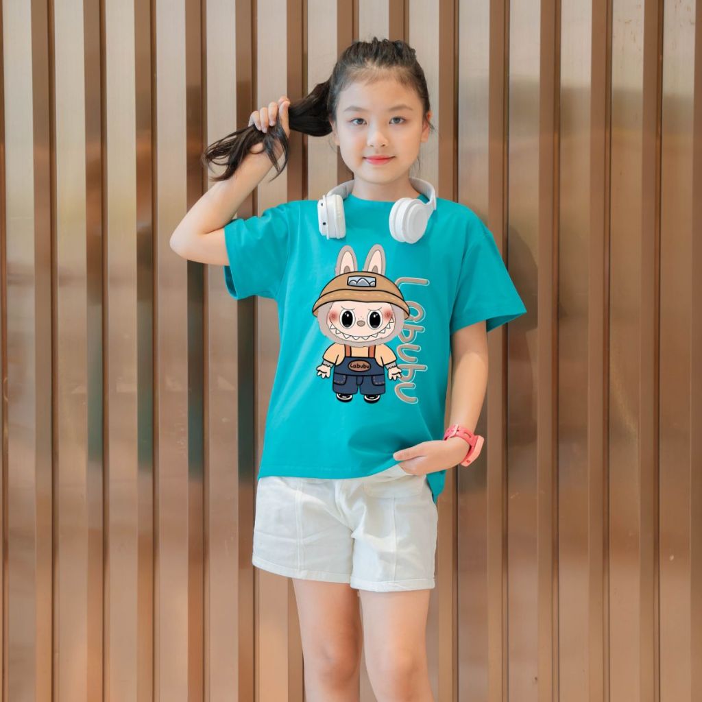 Áo thun bé gái in hình Labubu chữ dọc - Loza Kids AT2779_thumbnail_1