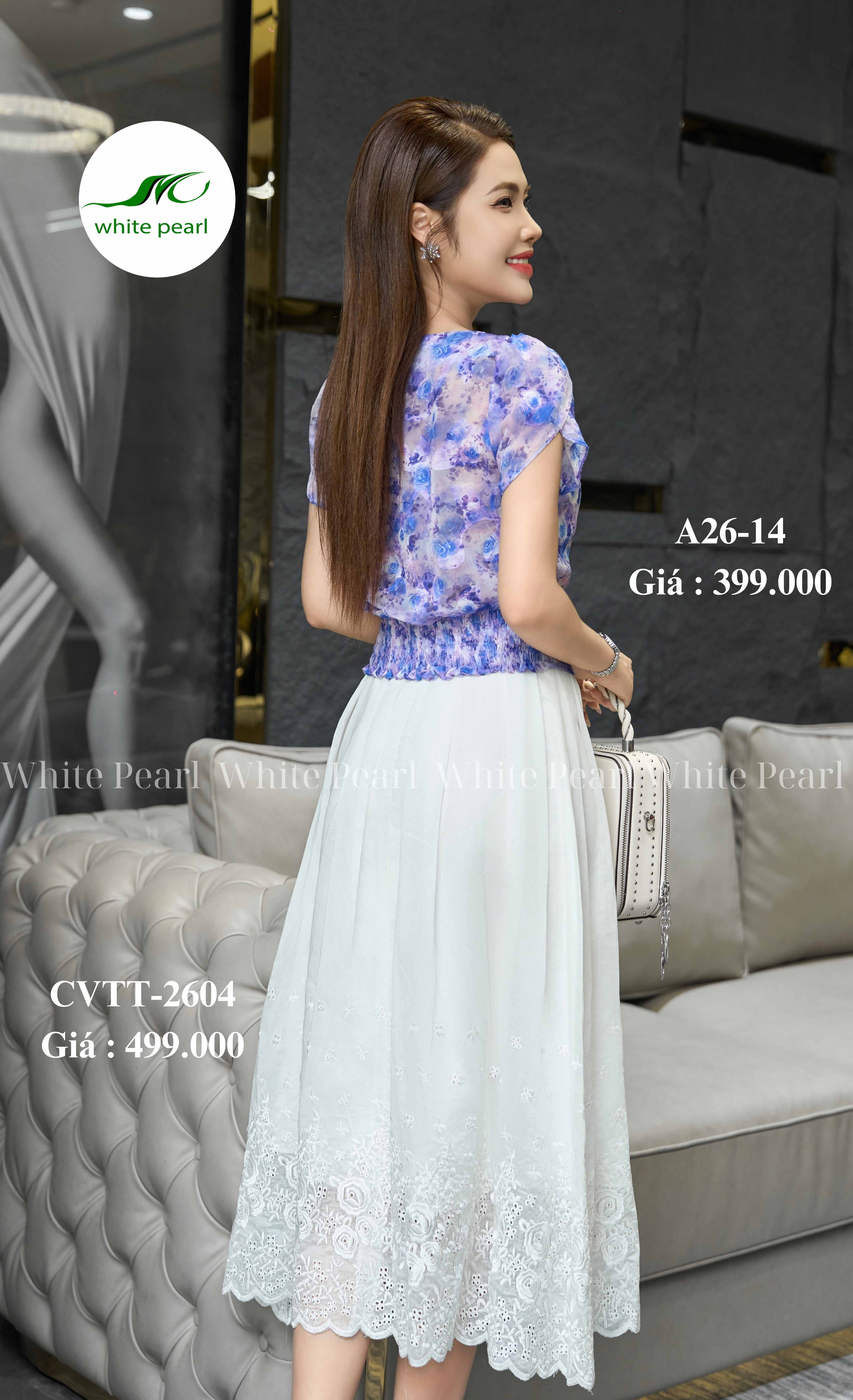 Chân váy thời trang xoè xếp ly thời trang công sở cao cấp nữ White Pearl_thumbnail_3