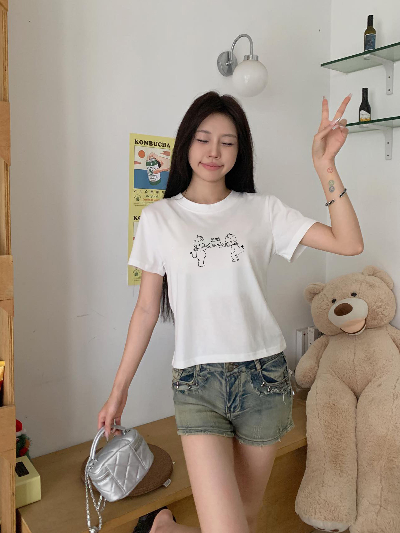 Áo baby tee ôm cổ tròn vải cotton thoáng mát ABD1724 Miucho in mix_thumbnail_4