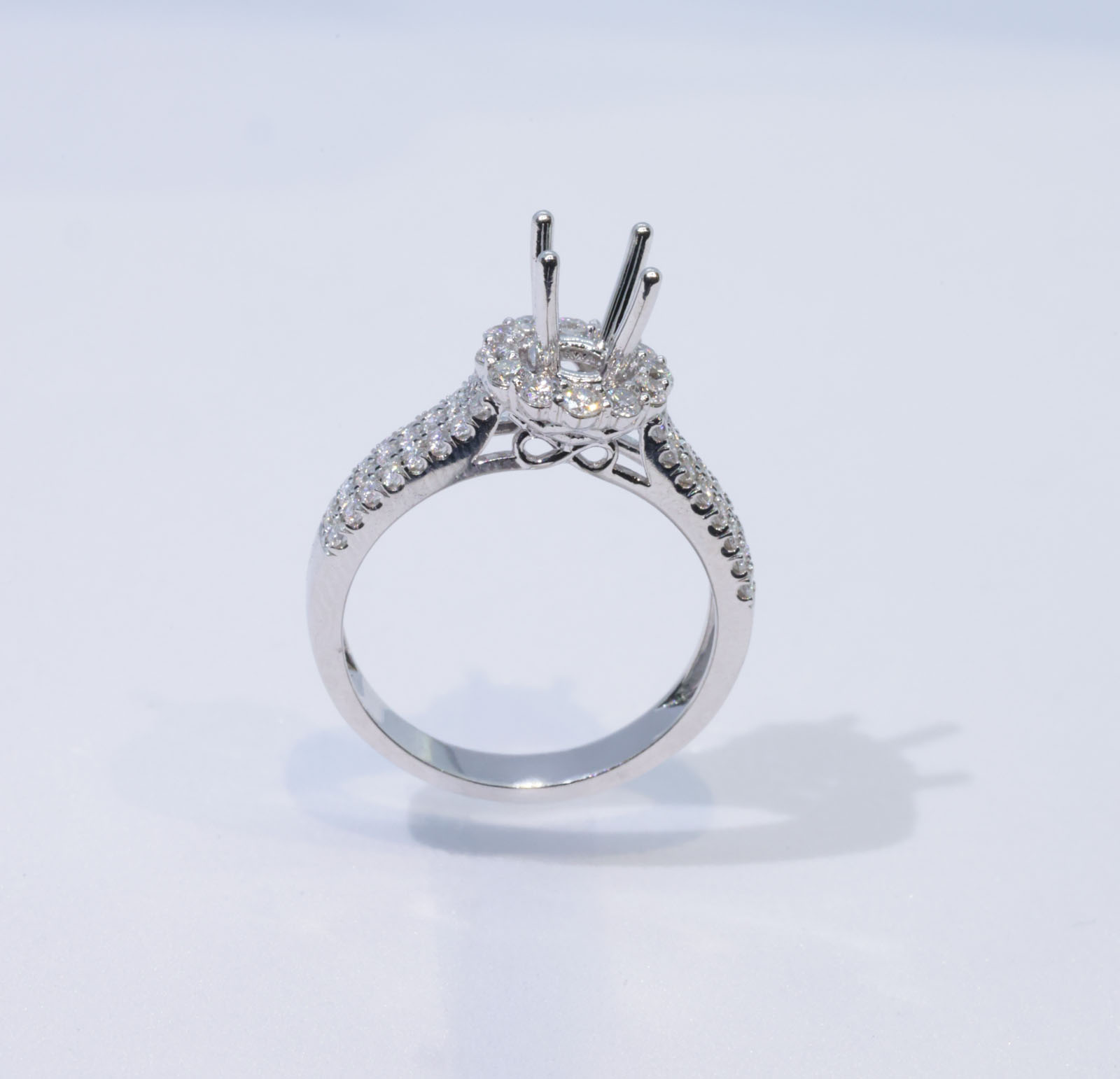 Vỏ nhẫn vàng trắng 14K