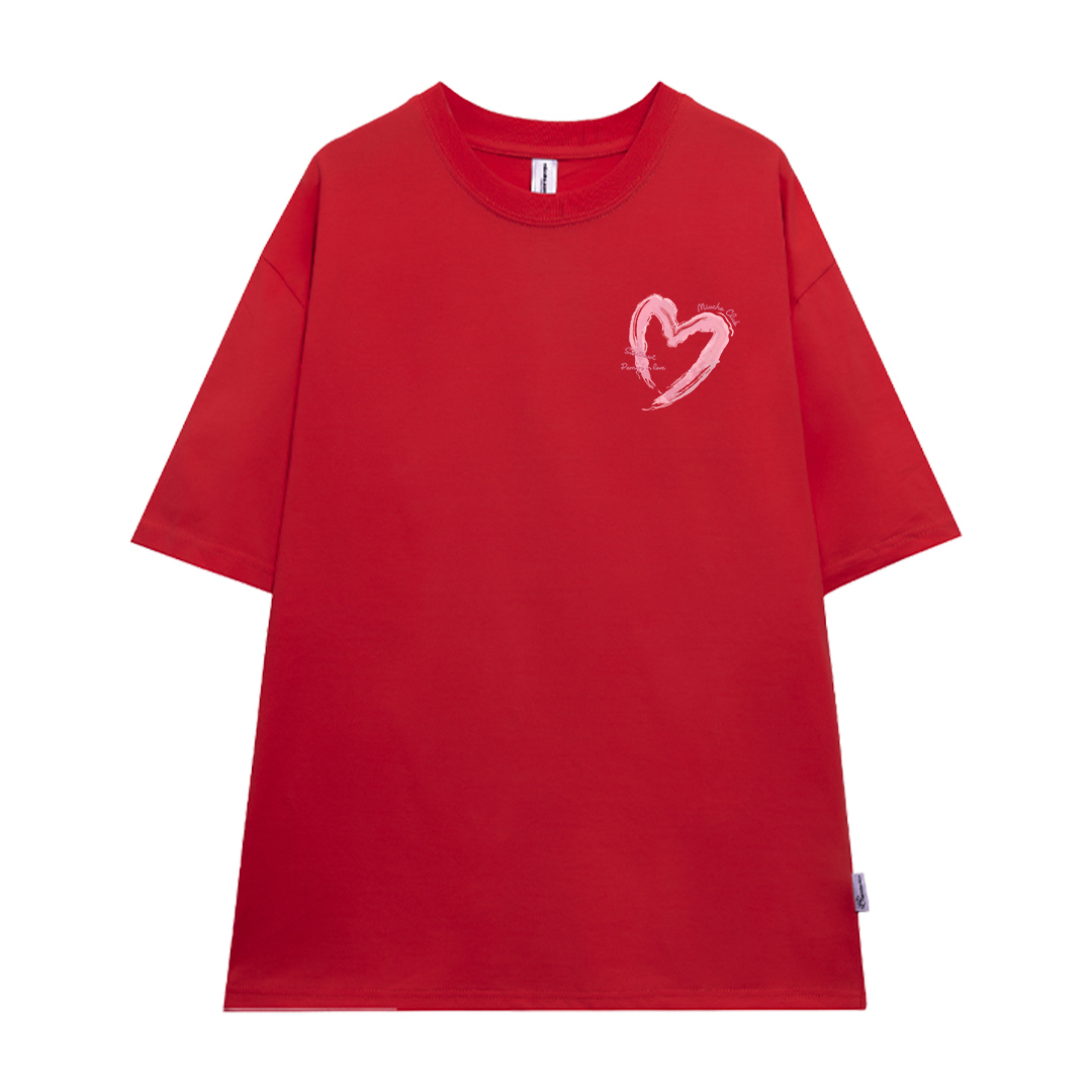 Áo thun cặp nam nữ trái tim form rộng 1941 Miucho cổ tròn vải 4c cotton 220gsm thoáng mát in mix_thumbnail_8