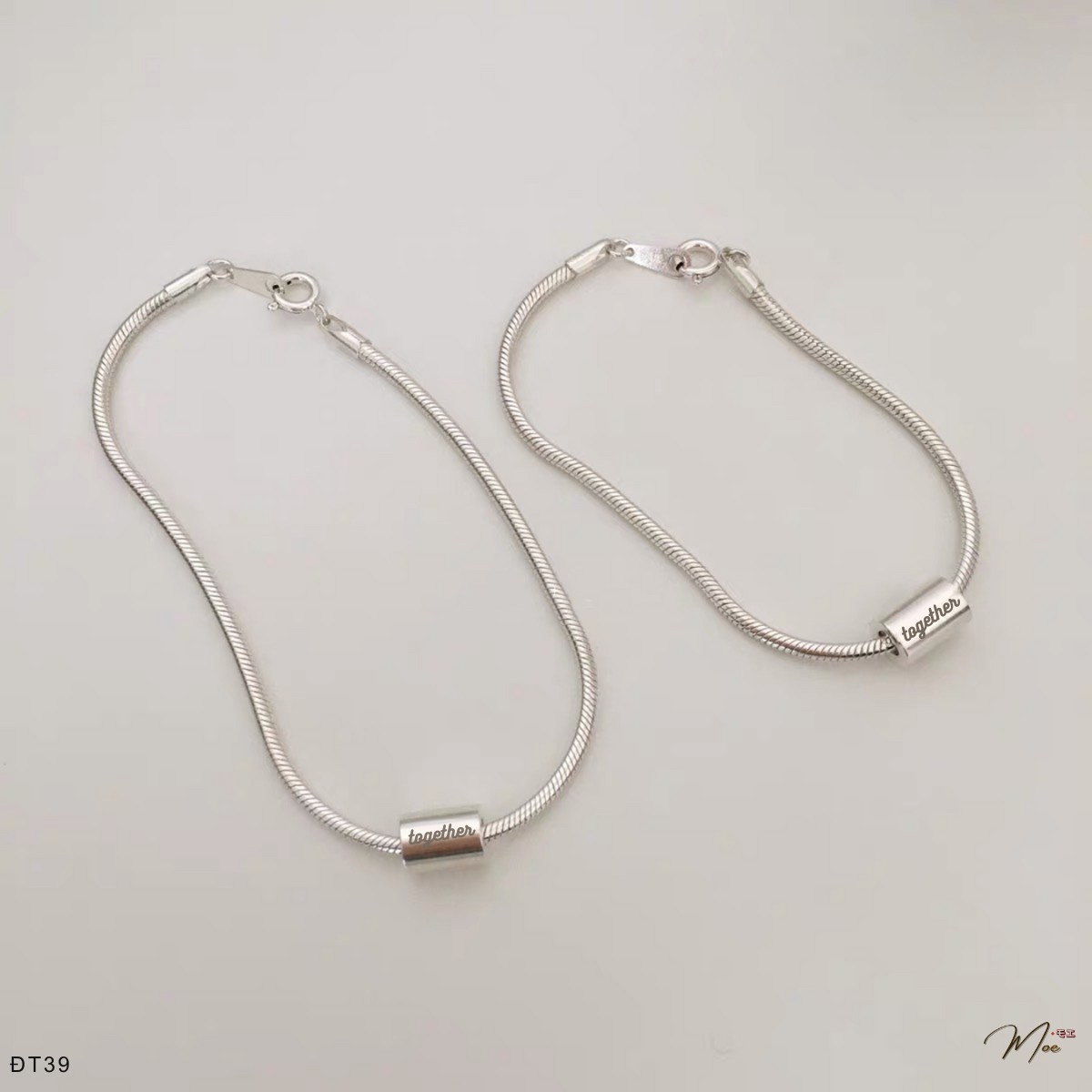 ĐT39 - Lắc tay đôi dây mì trụ khắc tên theo yêu cầu