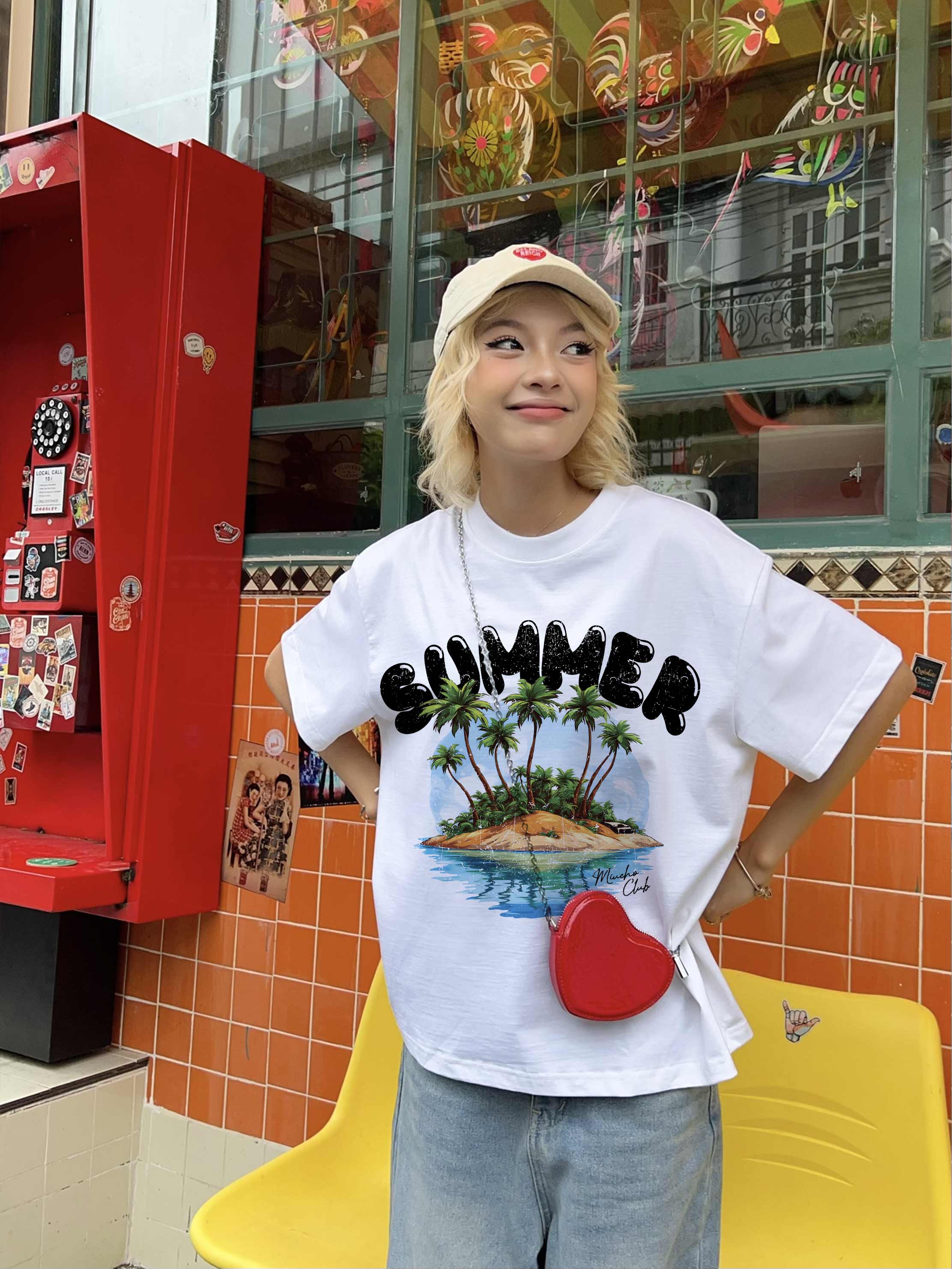 Áo thun boxy hè biển 2272 Miucho chất vải cotton 2 chiều cao cấp dày dặn đứng form in mix_thumbnail_2