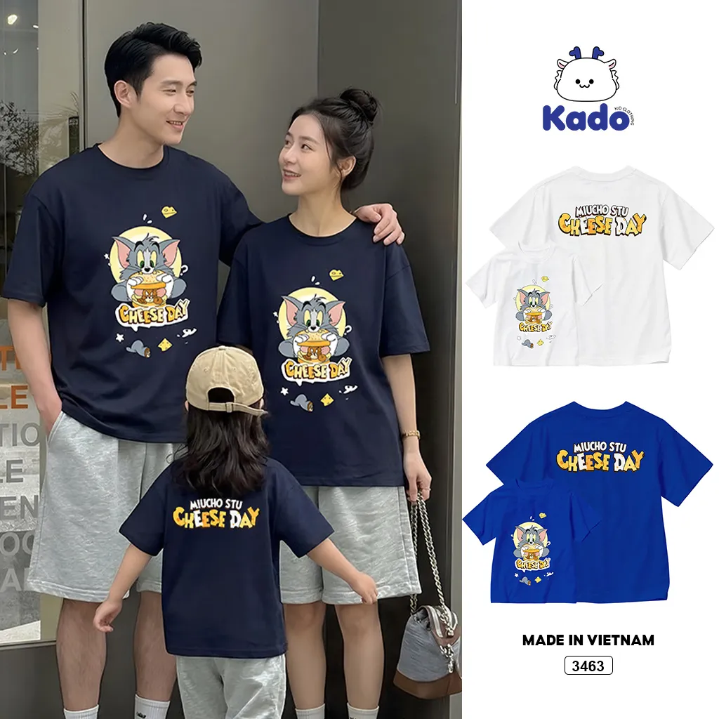 Áo thun form rộng gia đình Tom & Jerry Kado 3462