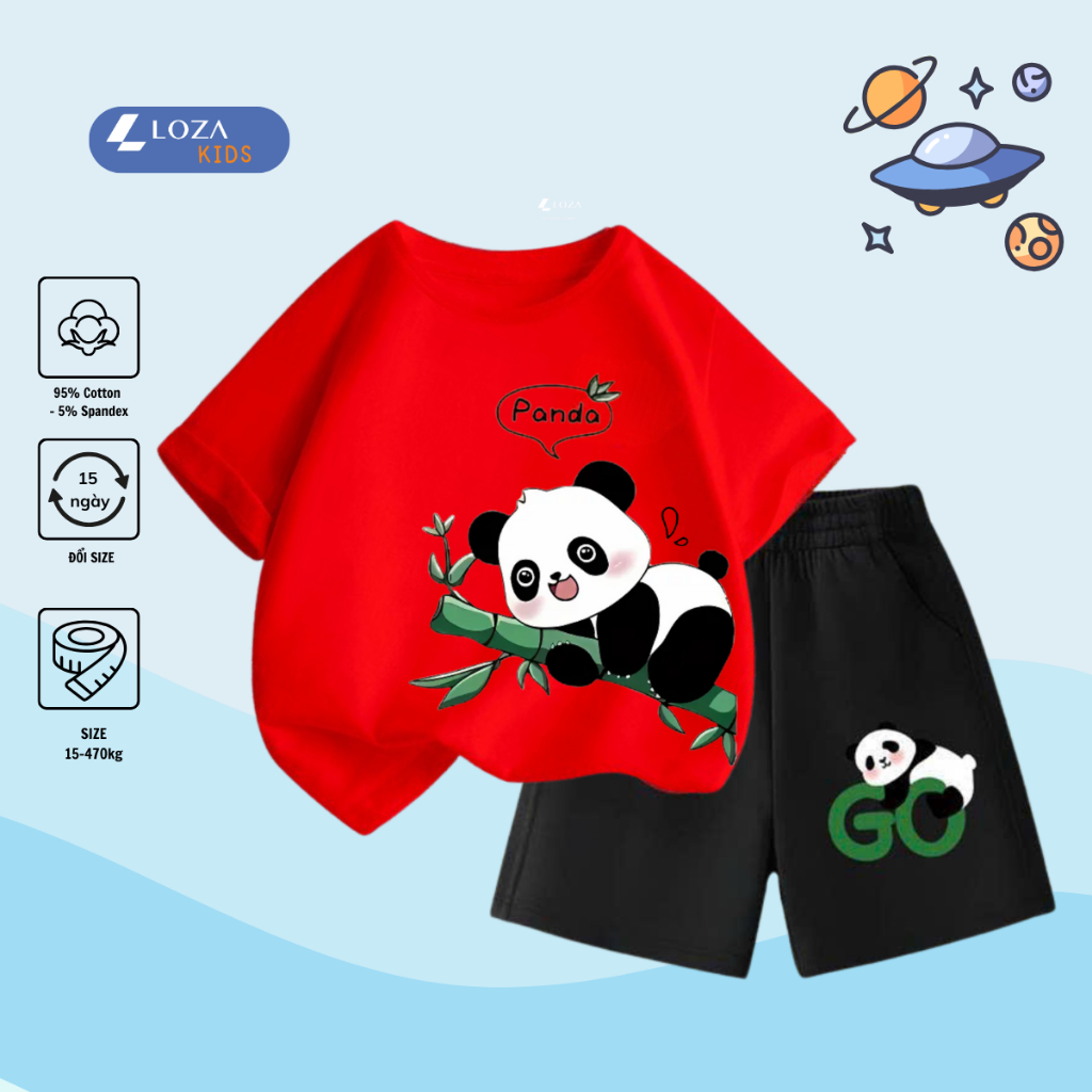 Bộ đồ bé trai in hình Gấu Panda -  Loza Kids SB233_thumbnail_11