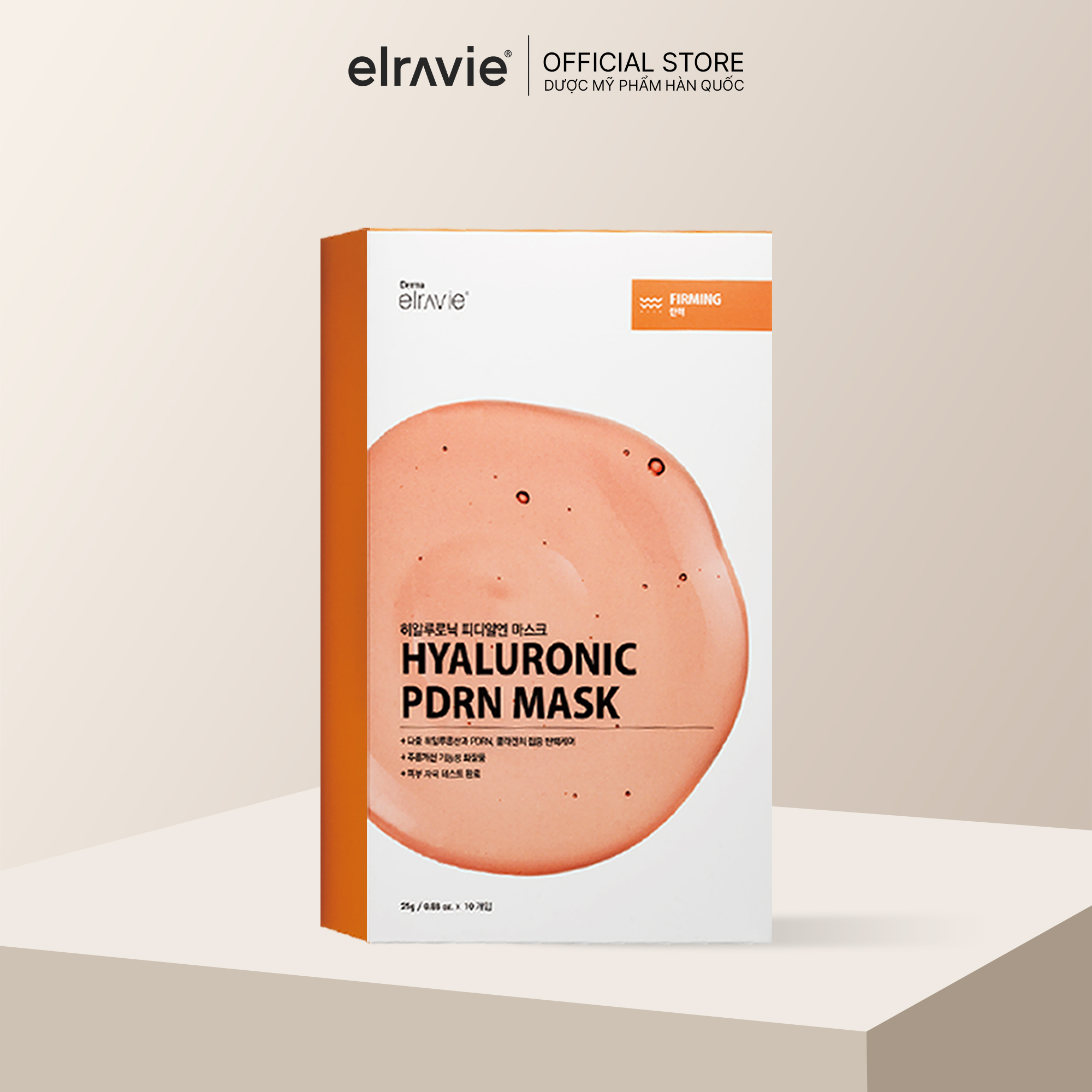 Mặt Nạ Dưỡng Ẩm, Săn Chắc & Đàn Hồi Elravie Hyaluronic PDRN Mask 01 Miếng 25g