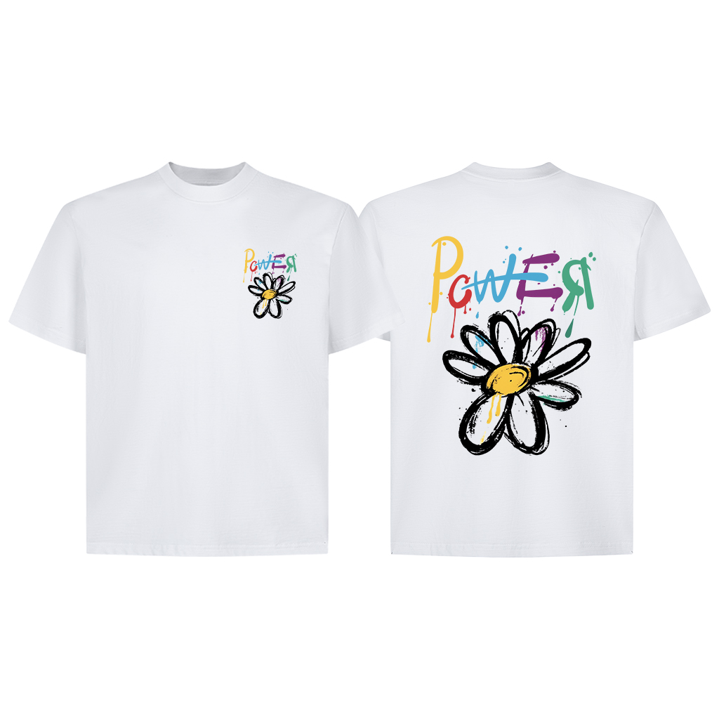 Áo phông nam form boxy hoa cúc GD 2306 Miucho Club chất vải cotton 2 chiều cao cấp in mix