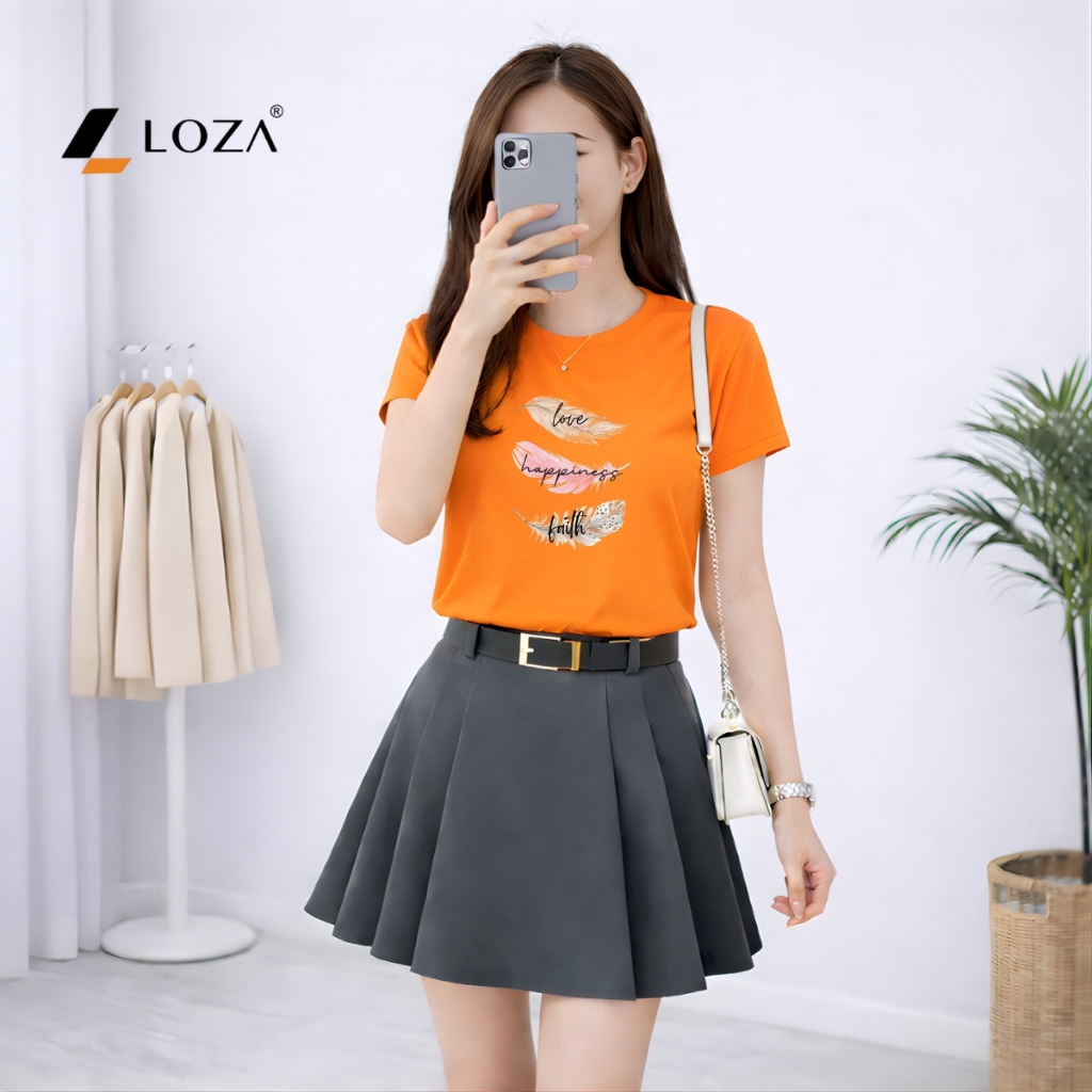 [Form vừa]Áo phông nữ dáng vừa hình lông vũ - Loza VT8470_thumbnail_7