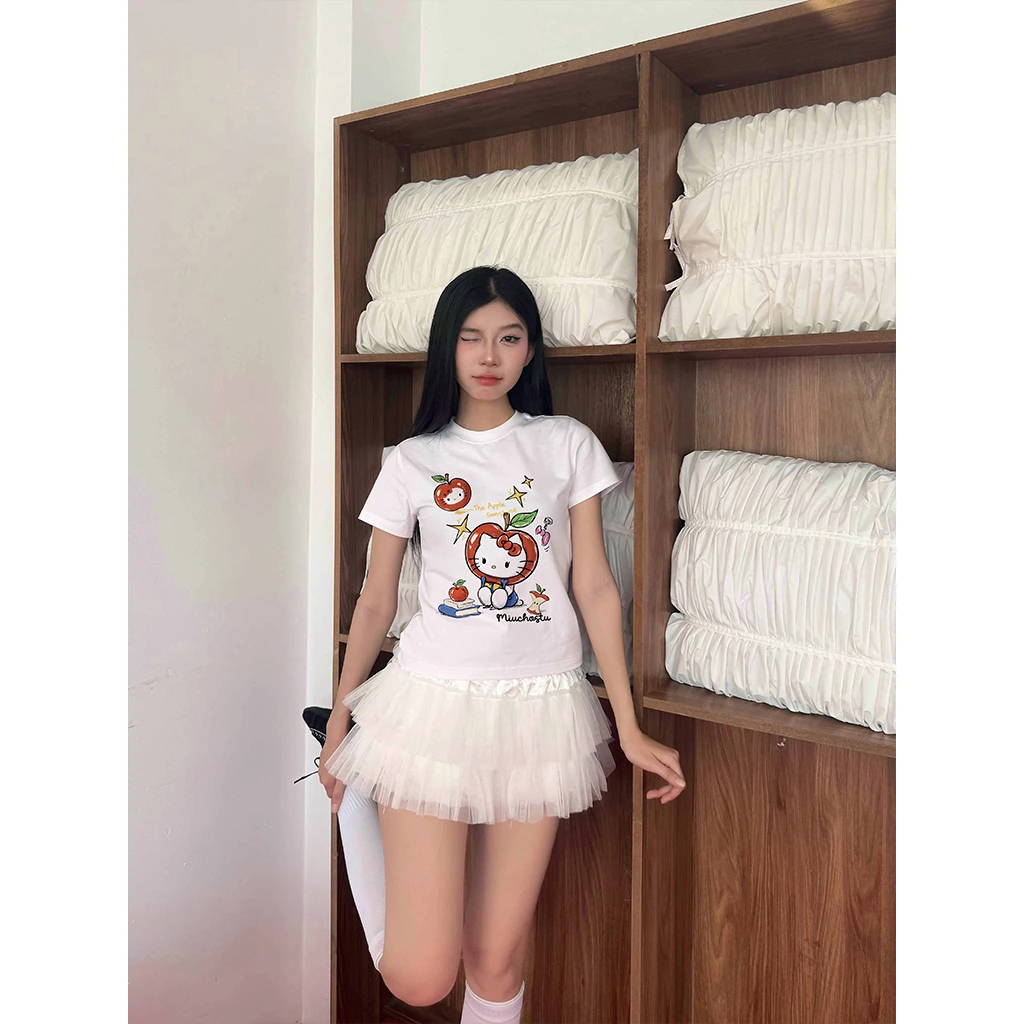 Áo baby tee Kittie táo đỏ Miucho 3063_thumbnail_2