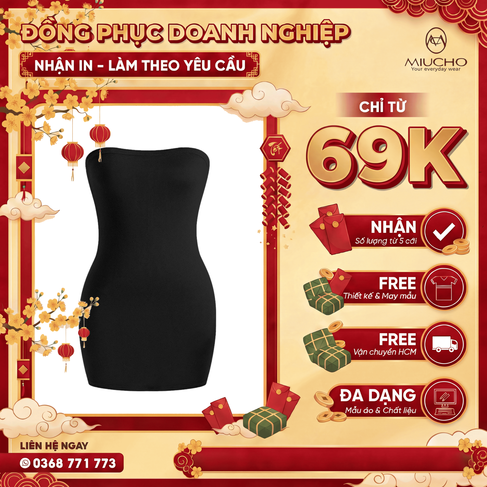 Đầm ôm body form ngắn sexy DO00043 siêu tôn dáng Beezy vải visco thoáng mát mềm mại