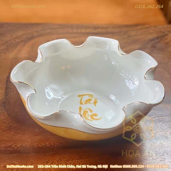 Bát Thả Hoa Sứ Vân Đá Vàng2