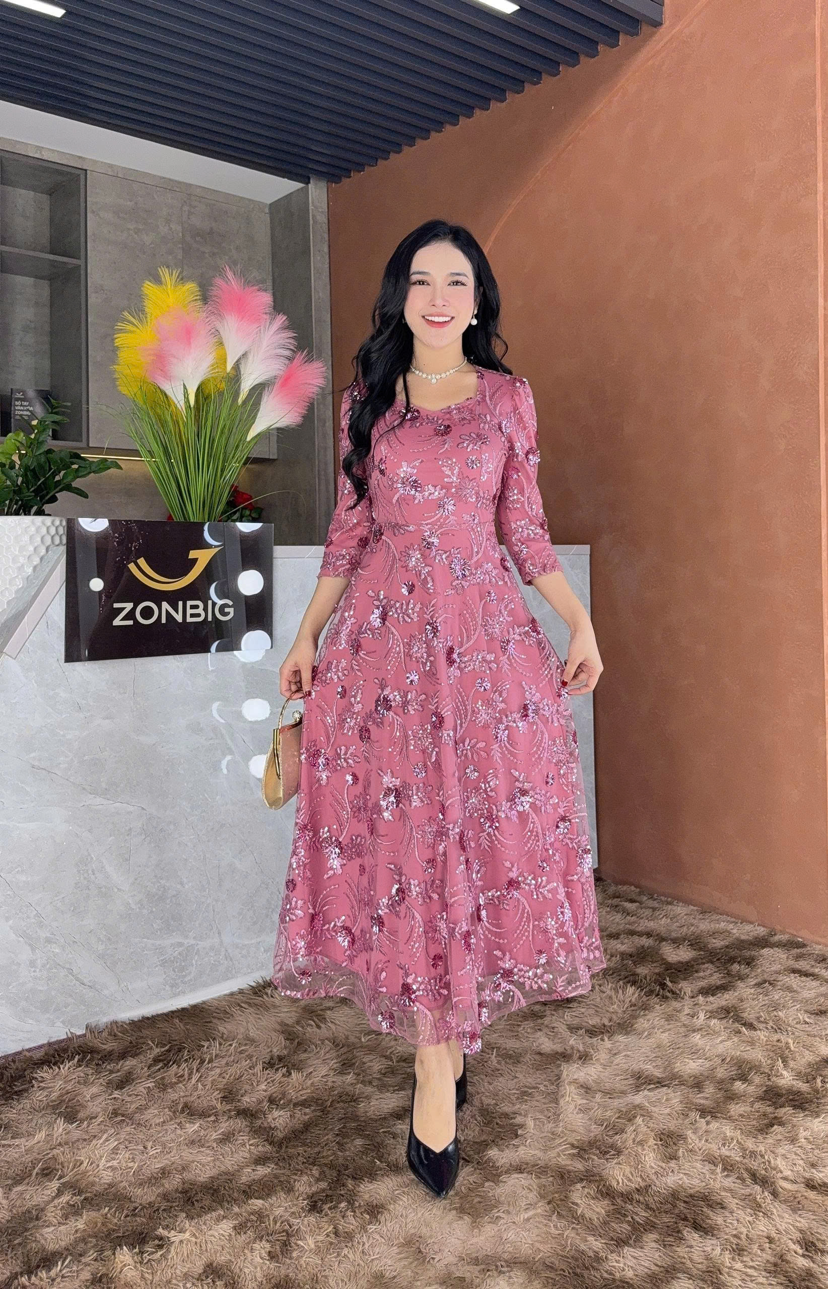 Đầm xòe kim sa - Y1425 - Thương hiệu Zonbig_thumbnail_3