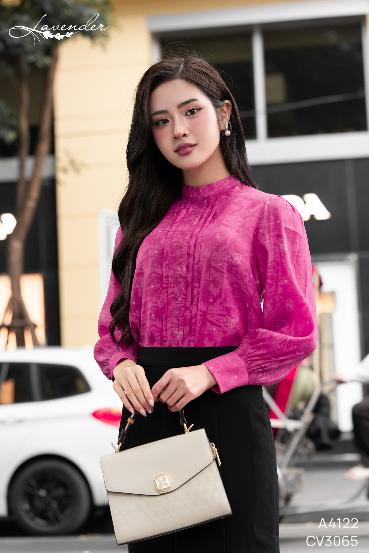 Set Áo sơ mi tơ hoa hồng A4122_thumbnail_3