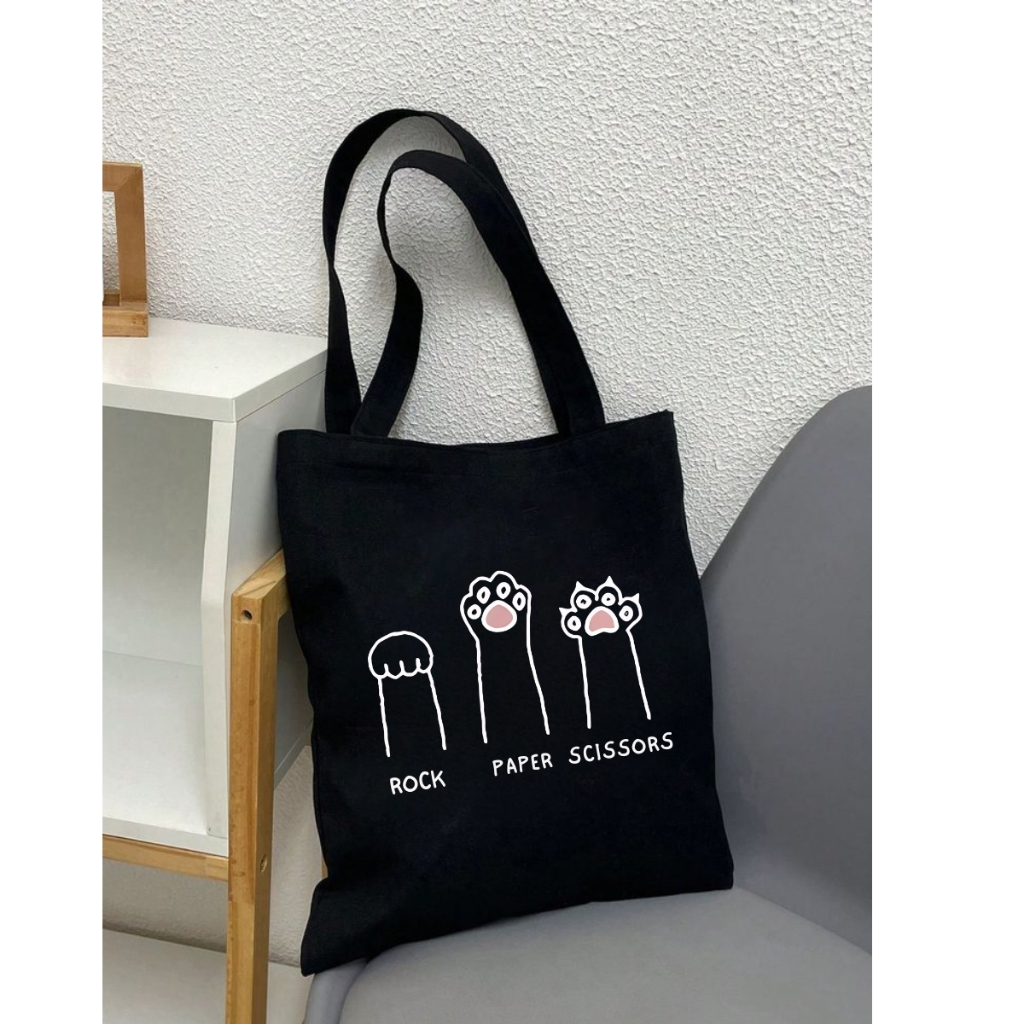 Túi tote màu đen mẫu chữ đơn giản - Túi tote vải canvas 33x37 có khóa kéo đựng vừa A4, laptop Loza TOTE19_thumbnail_11