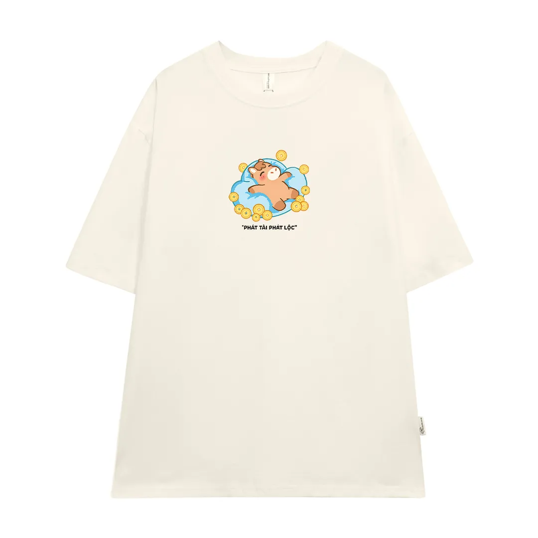 Áo thun form rộng unisex Miucho vải mềm mại tôn dáng thoáng mát Phát Tài Phát Lộc 2918_thumbnail_10