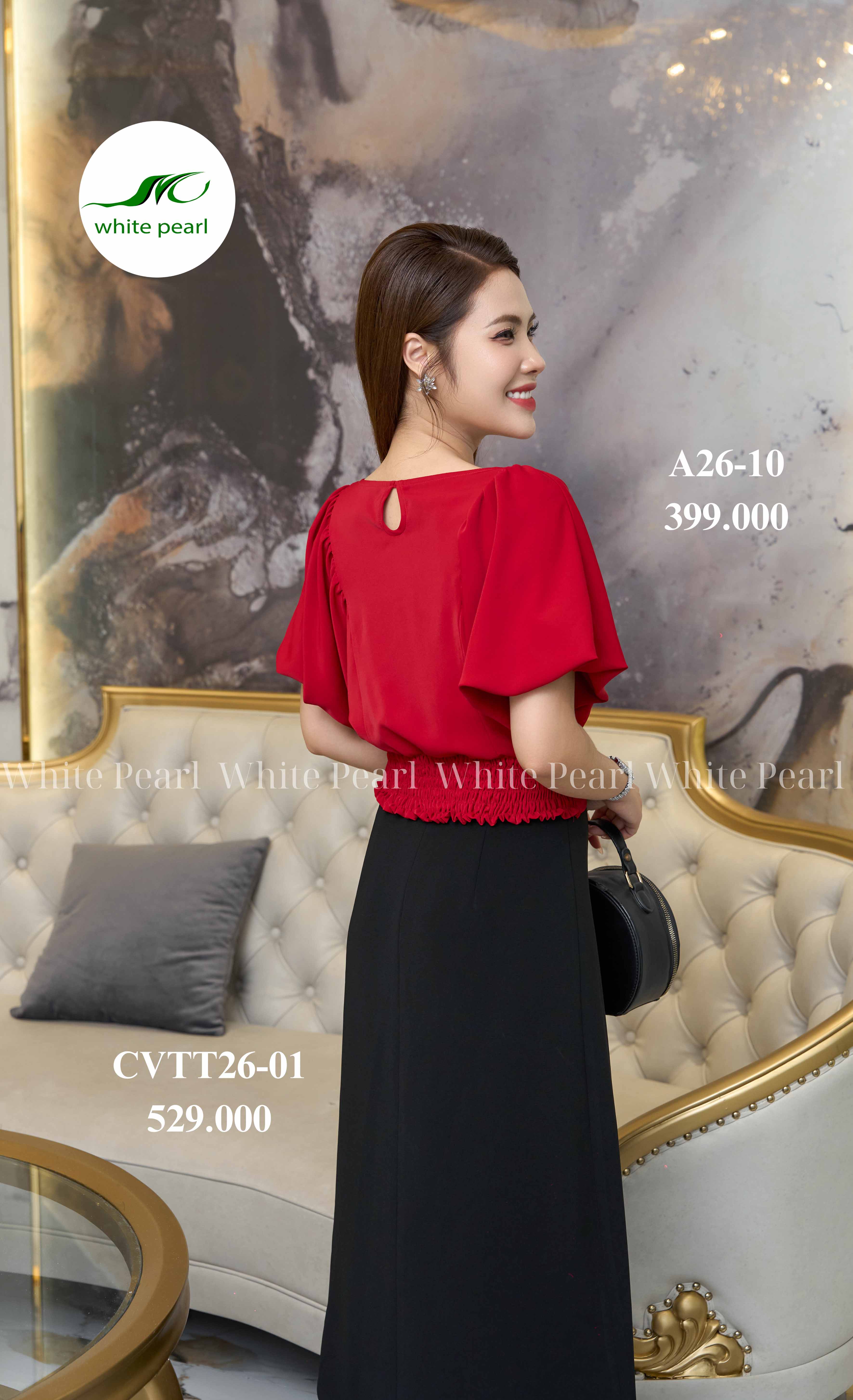 Chân váy thời trang xoè xếp 6 ly lệch thời trang công sở nữ cao cấp White Pearl_thumbnail_3
