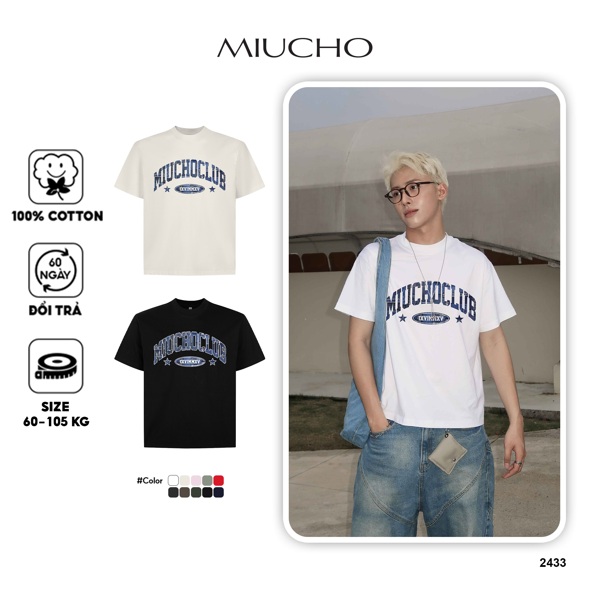 Áo thun boxy unisex local brand AXD2433 Miucho Club vải 100% cotton phong cách đường phố_thumbnail_1